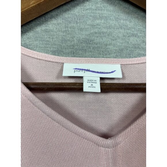 Pure J Jill‎ Sand Washed Pink V Neck Tunic 3/4 Sleeve M Petite - Picture 2 of 5